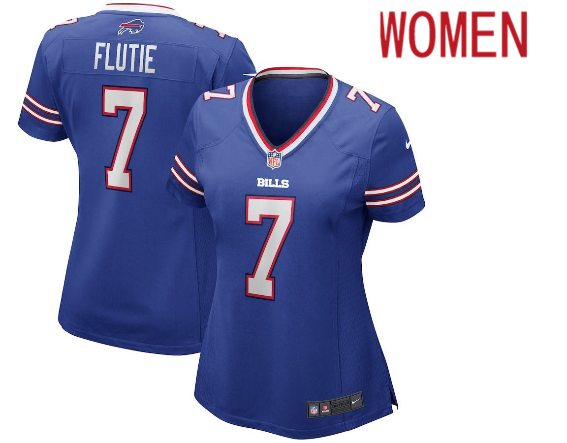 Women Buffalo Bills 7 Doug Flutie Nike Royal Game Retired Player NFL Jersey